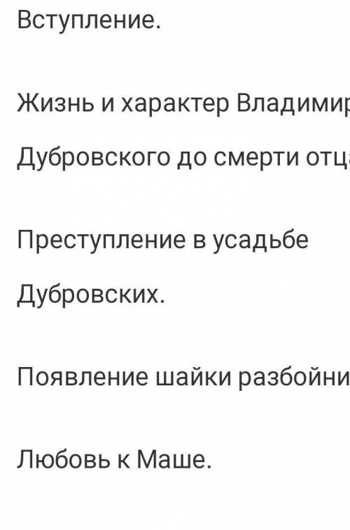 Составить план сочинения по одной из тем: Почему Владимир Дубровский стал разбойником?, Владимир Д