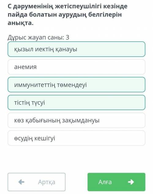 С дәруменінің жетіспеушілігі кезінде пайда болатын аурудың белгілерін анықта​