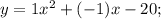 y=1x^{2}+(-1)x-20;