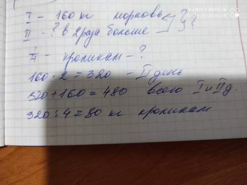 Задача С одного участка школьники собрали 160кг моркови, а с другова в 2 раза больше. Четвертую част