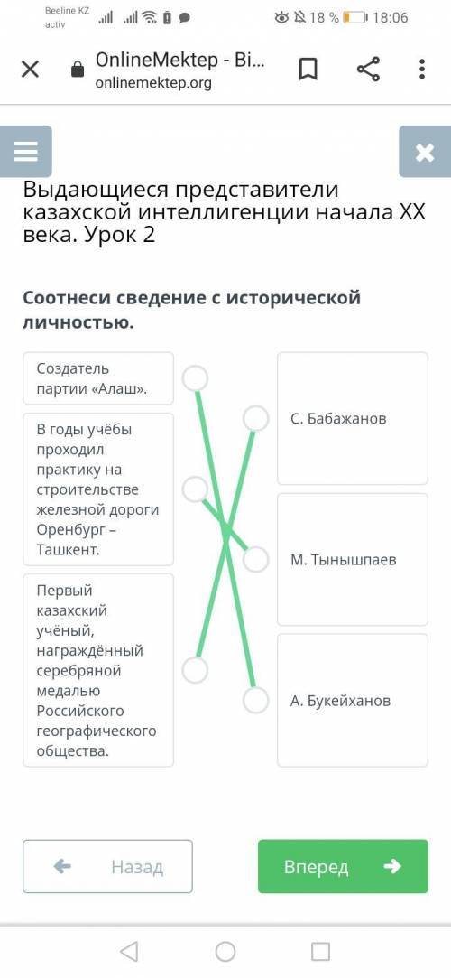 Пмгте Выдающиеся представители казахской интеллигенции начала ХХ века. Урок 2 Соотнеси сведение с ис