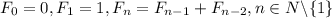 F_0=0,F_1=1, F_n=F_{n-1}+F_{n-2}, n\in N\backslash\{1\}