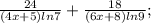 \frac{24}{(4x+5)ln7}+\frac{18}{(6x+8)ln9};