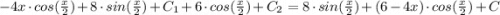 -4x\cdot cos(\frac{x}{2} )+8\cdot sin(\frac{x}{2})+C_1+6\cdot cos(\frac{x}{2})+C_2=8\cdot sin(\frac{x}{2}) +(6-4x)\cdot cos(\frac{x}{2}) + C