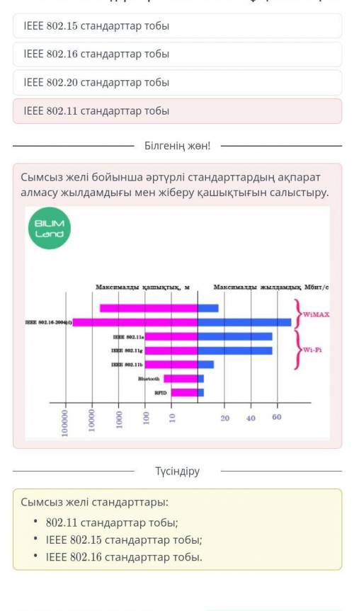 Сымсыз желі стандарттарына жатпайтын нұсқа​