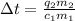 \Delta t=\frac{q_2m_2}{c_1m_1}