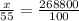 \frac{x}{55} =\frac{268 800}{100}