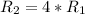 R_{2} = 4*R_{1}