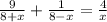 \frac{9}{8+x} + \frac{1}{8-x} = \frac{4}{x}