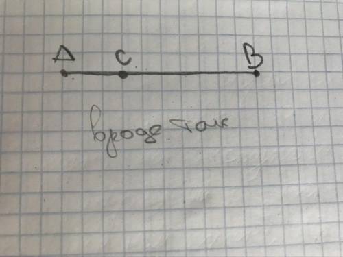 На отрезке АВ отметьте точку С, так чтобы длина отрезка АС была равна 3 клеткам. Изобразите отрезок