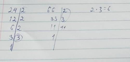 Найдите НОД разложения на простые множители: а) 171 и 45; б) 24 и 66.
