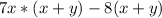 7x*(x+y)-8(x+y)