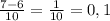 \frac{7-6}{10}=\frac{1}{10}=0,1