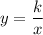 \displaystyle y = \frac{k}{x}