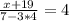 \frac{x+19}{7-3*4}=4