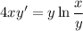 4xy'=y \ln \dfrac{x}{y}