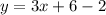 y=3x+6-2