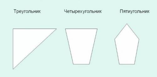 Построить треугольник четырёх угольник и пяти угольник