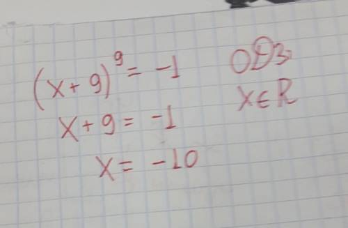 Розвяжіть рівняння (x+9)^9=-1