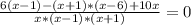 \frac{6(x-1)-(x+1)*(x-6)+10x}{x*(x-1)*(x+1)} =0