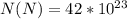 N(N)=42*10^{23}