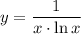 y=\dfrac{1}{x\cdot\ln x}