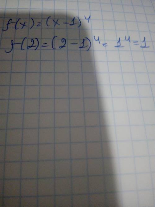Знайдіть f(2) якщо f(x) = (x-1)⁴