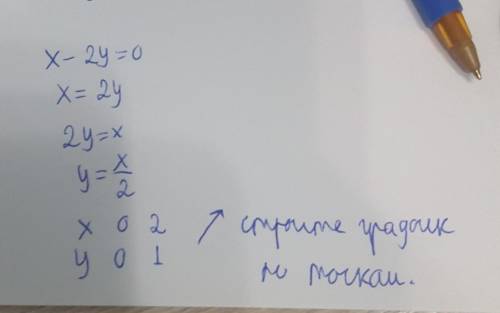 X-2y=0 с чертежом полностью с полным обяснением