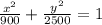 \frac{ {x}^{2} }{900} + \frac{ {y}^{2} }{2500} = 1