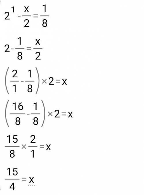 Розв'яжiть рiвняння 2¹-х/2=1/8​