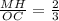 \frac{MH}{OC} =\frac{2}{3}