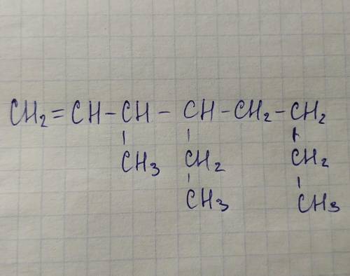 Структурная формула: 3 метил 4 этил октен 1​