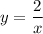 \displaystyle y = \frac{2}{x}