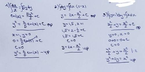 с чем-нибудь, найдите частное решение диф. уравнения. Много 1) dx/x =5ydy, x=1, y=0 2) dy+xdx =2dx,