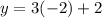 y=3(-2)+2