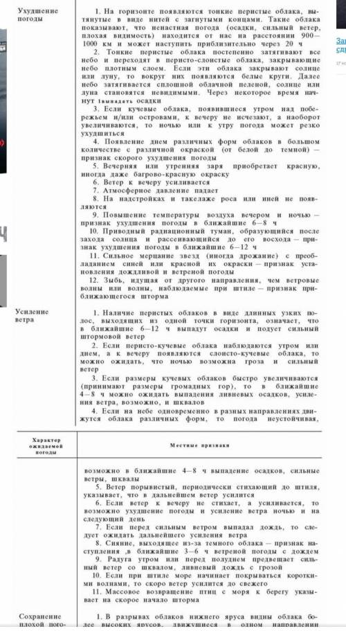 Местные признаки погоды взяты из опыта многих поколений. Напишите два признака погоды правильно)