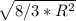 \sqrt{8/3 * R^2}