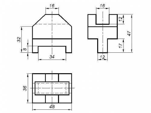 К каждой из двух проекций нарисовать третью проекцию и аксонометрию (изометрия