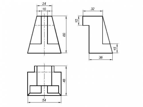 К каждой из двух проекций нарисовать третью проекцию и аксонометрию (изометрия