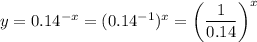 y=0.14^{-x}=(0.14^{-1})^x=\left(\dfrac{1}{0.14} \right)^x