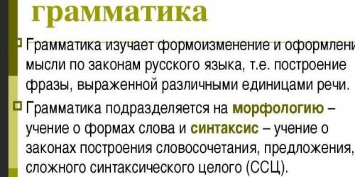 В грамматике мы изучаем...