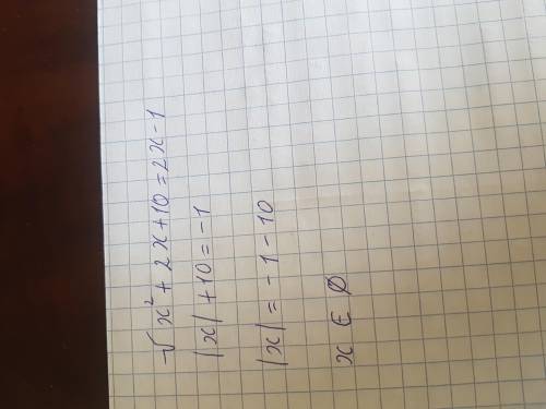 √x^2+2x+10=2x-1 решите уравнение