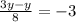 \frac{3y-y}{8}=-3