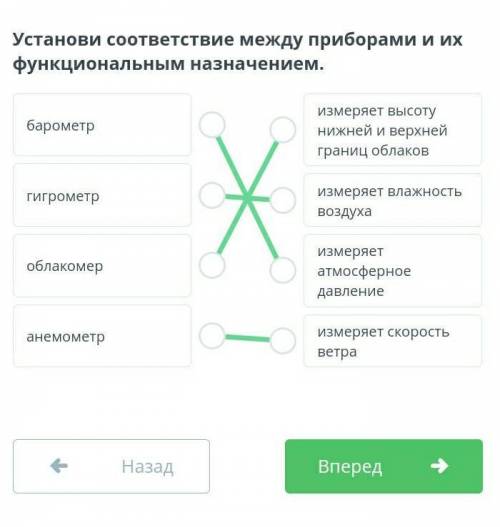 Установи соответствие между приборами и их функциональным назначение