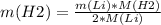 m(H2)=\frac{m(Li)*M(H2)}{2*M(Li)}