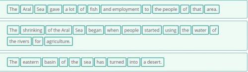 Put the words in the right order to make sentences. :)the people of Seaa lotgavearea. Aral and emplo