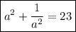 \boxed{a^2+\dfrac{1}{a^2}=23}