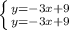 \left \{ {{y=-3x+9} \atop {y=-3x+9}} \right. \\