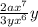 \frac{2ax^{7}}{3yx^{6}}y