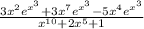 \frac{3x^{2}e^{x^{3}}+3x^{7}e^{x^{3}}-5x^{4}e^{x^{3}}}{x^{10}+2x^{5}+1}